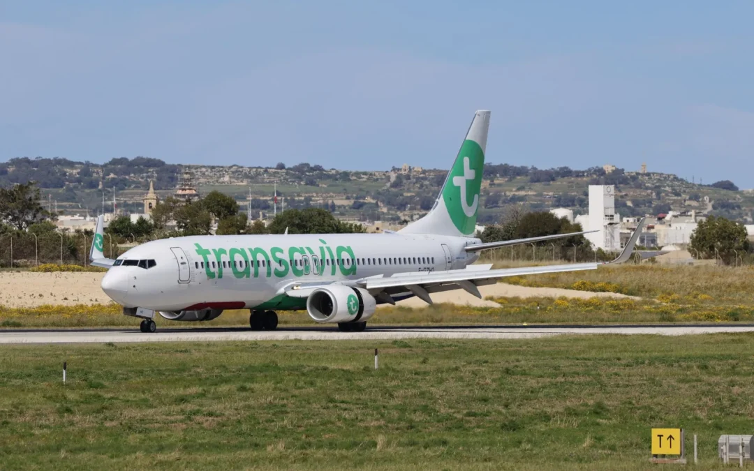 Real Boeing 737 on an airport runway