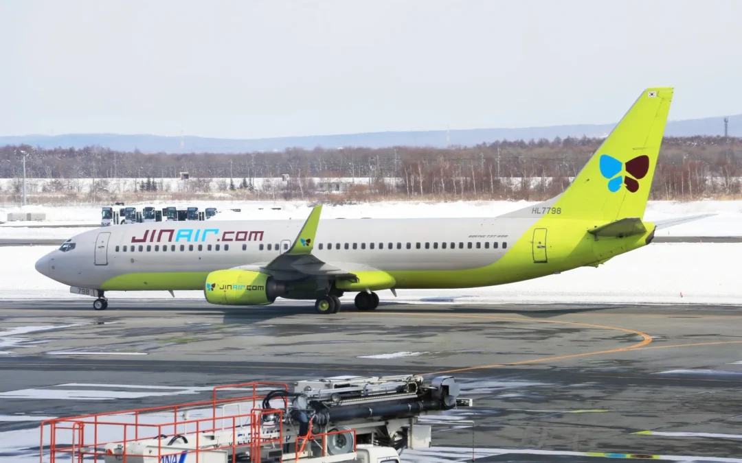 Real Boeing 737 on an airport runway
