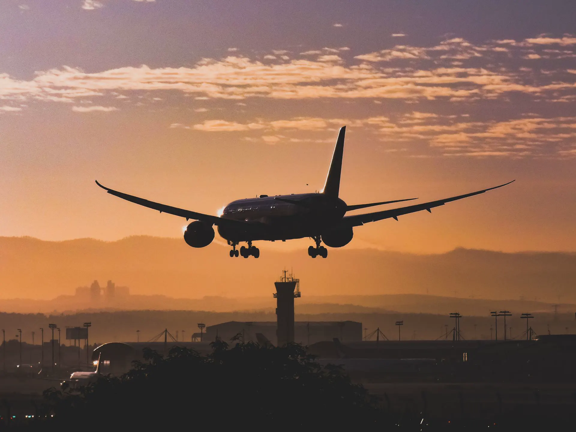 Passenger aircraft during airport travel planning